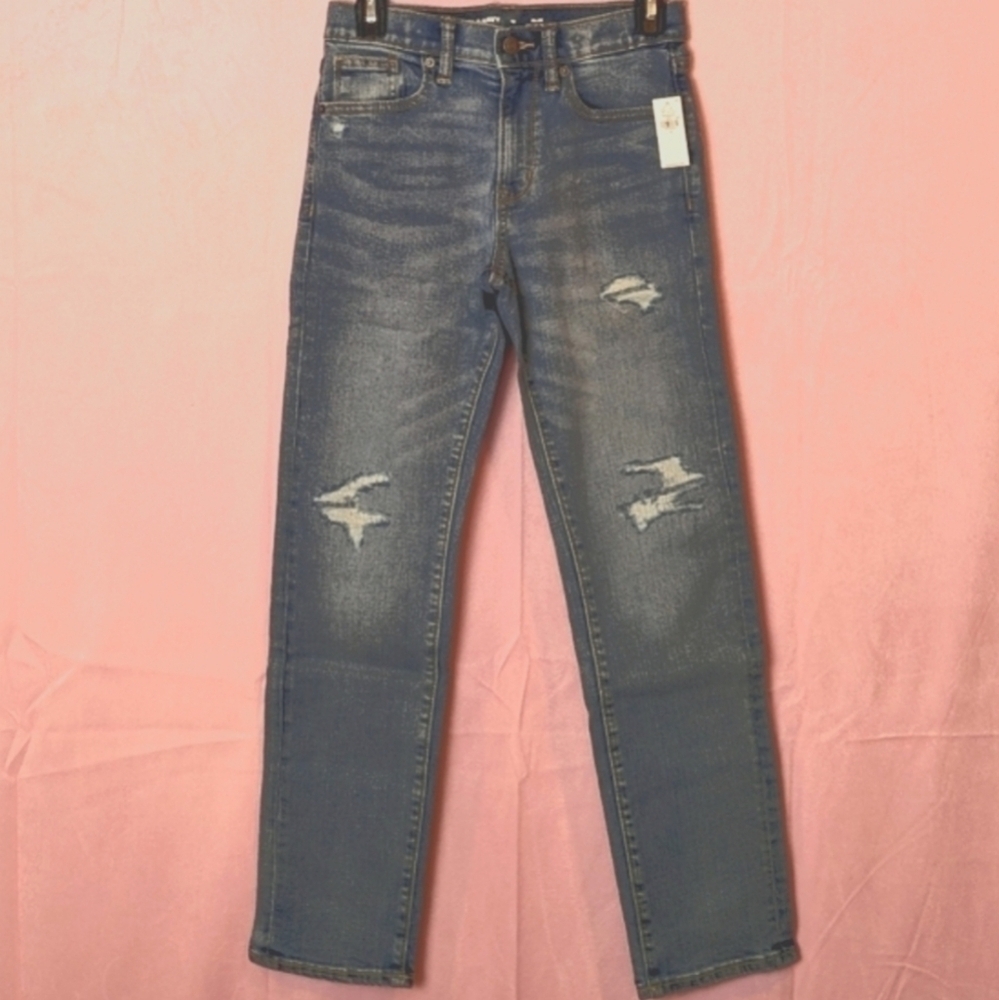 Old Navy Kids 360 Stretch Slim Built in Tough Blue Jeans size 12
